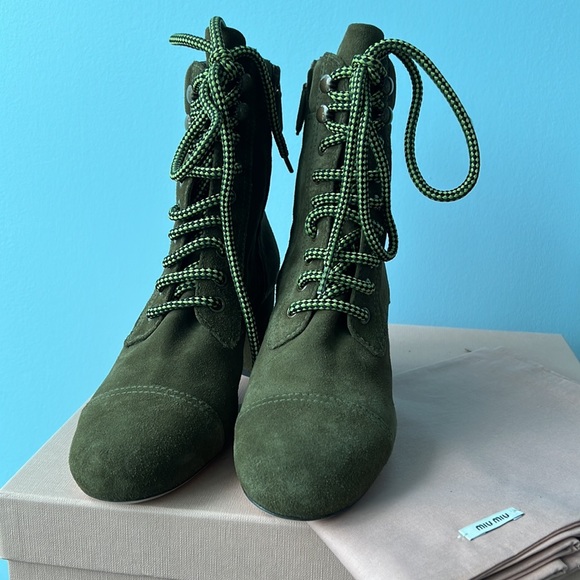 Miu miu hiker boots, green suede, size 36, brand new - Picture 5 of 9